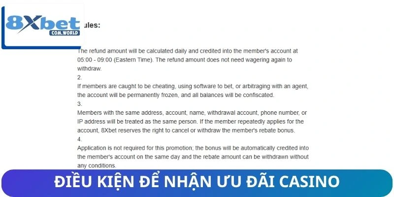 Ưu Đãi Casino Hấp Dẫn Tại 8XBET - Quà Tặng Lên Đến 2,8tr 2 Tổng hợp những điều kiện để nhận ưu đãi Casino
